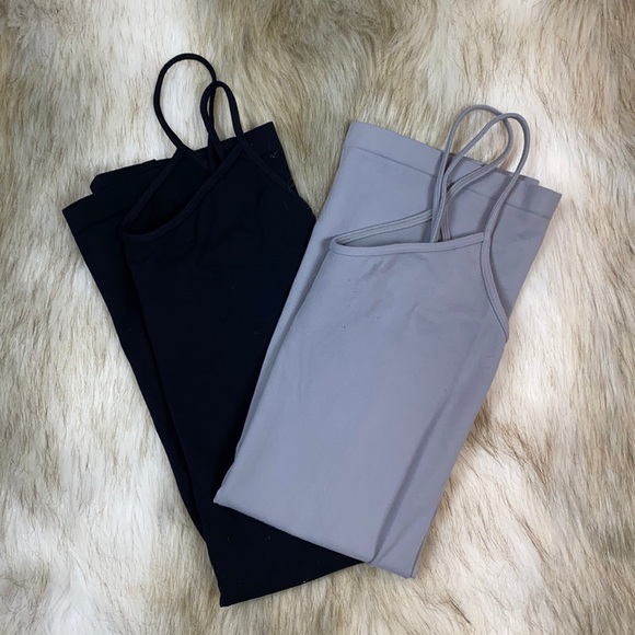 See You Monday Tops - 2 Spandex Spaghetti Strap Tank Tops, One Size